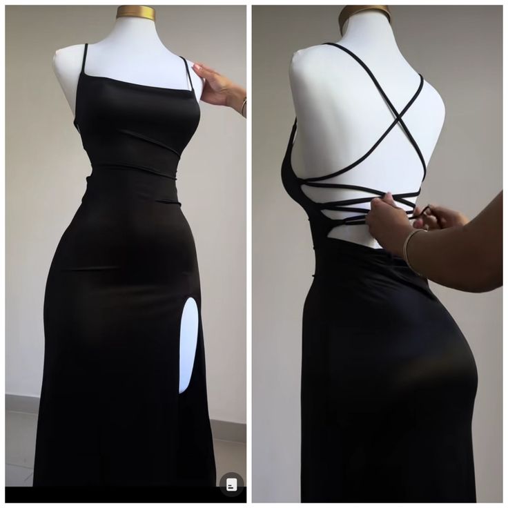 Modest Sheath Spaghetti Straps Backless Long Prom Dress Slit Evening Dresses