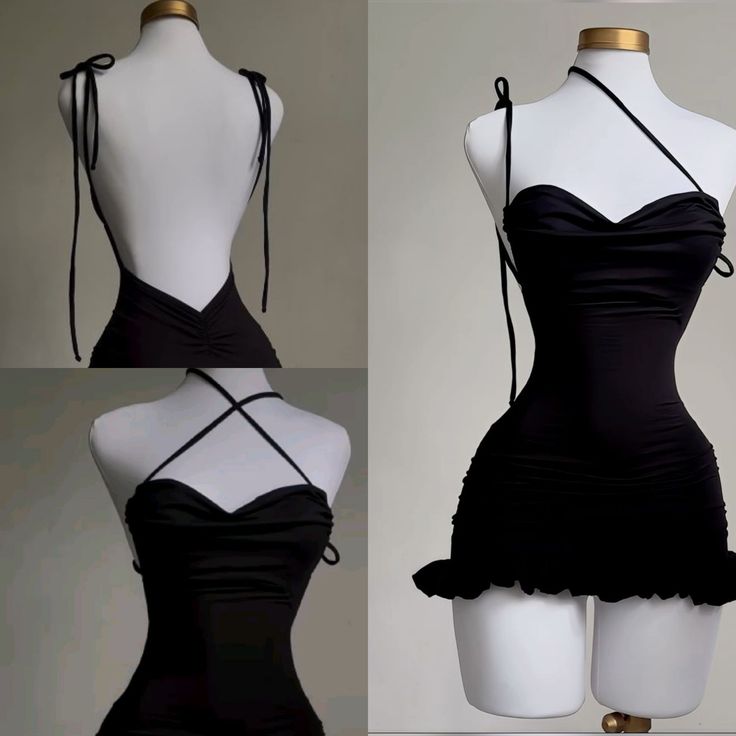 Cute Sheath Spaghetti Straps Black Short Homecoming Dresses Little Black Dress