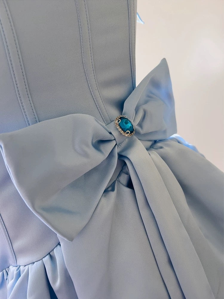 Cute A line Spaghetti Straps Blue Short Homecoming Dresses Party Cocktail Dress