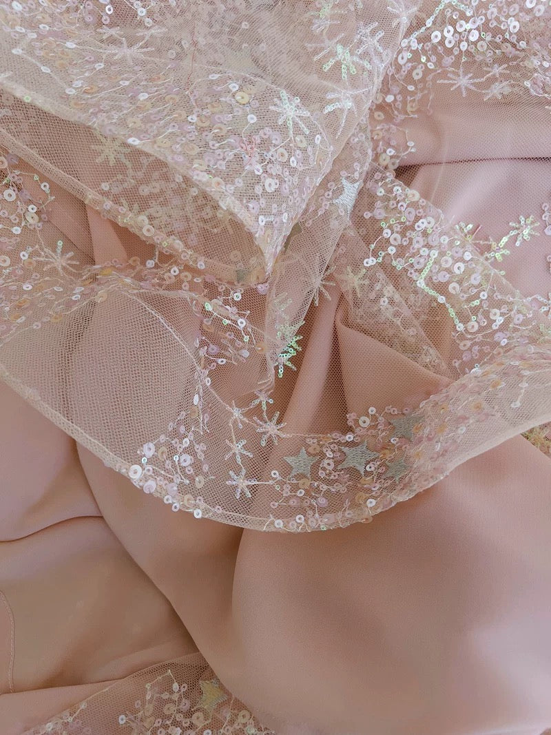Chic A line Straps Pink Sequin Prom Dresses Sexy Evening Dress