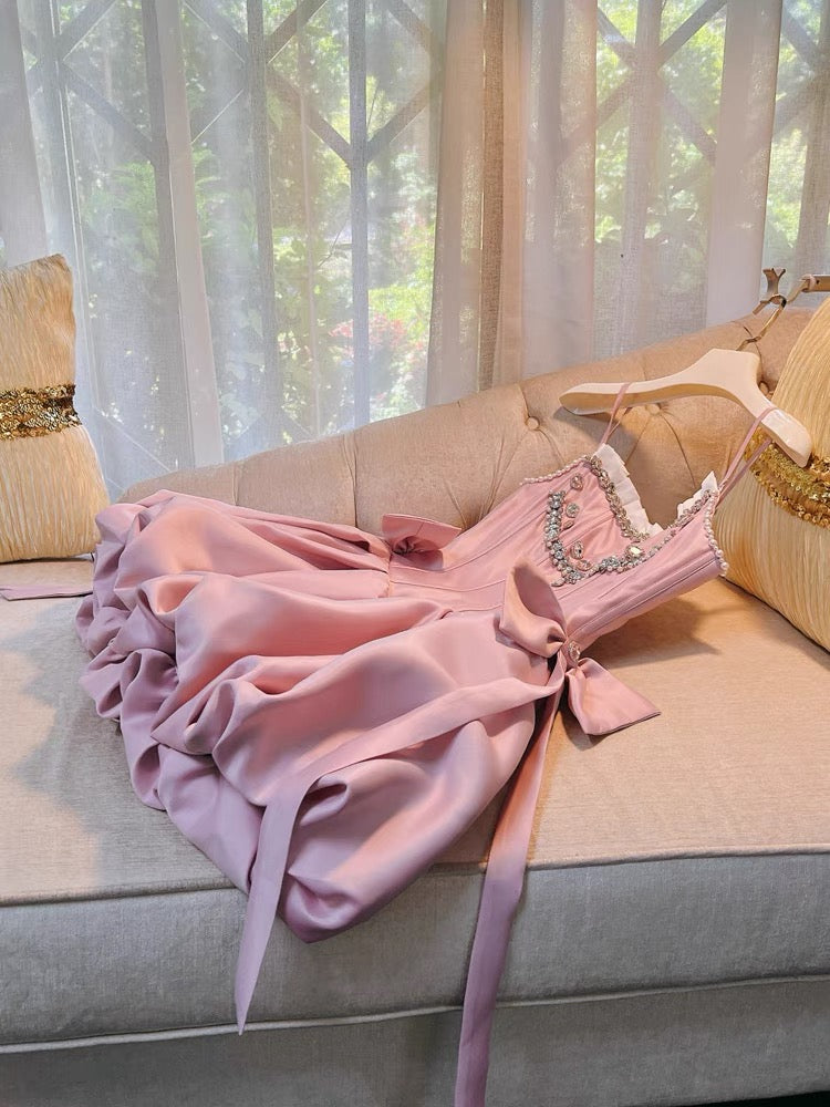 Cute A line Spaghetti Straps Short Pink Homecoming Dresses Cocktail Dress