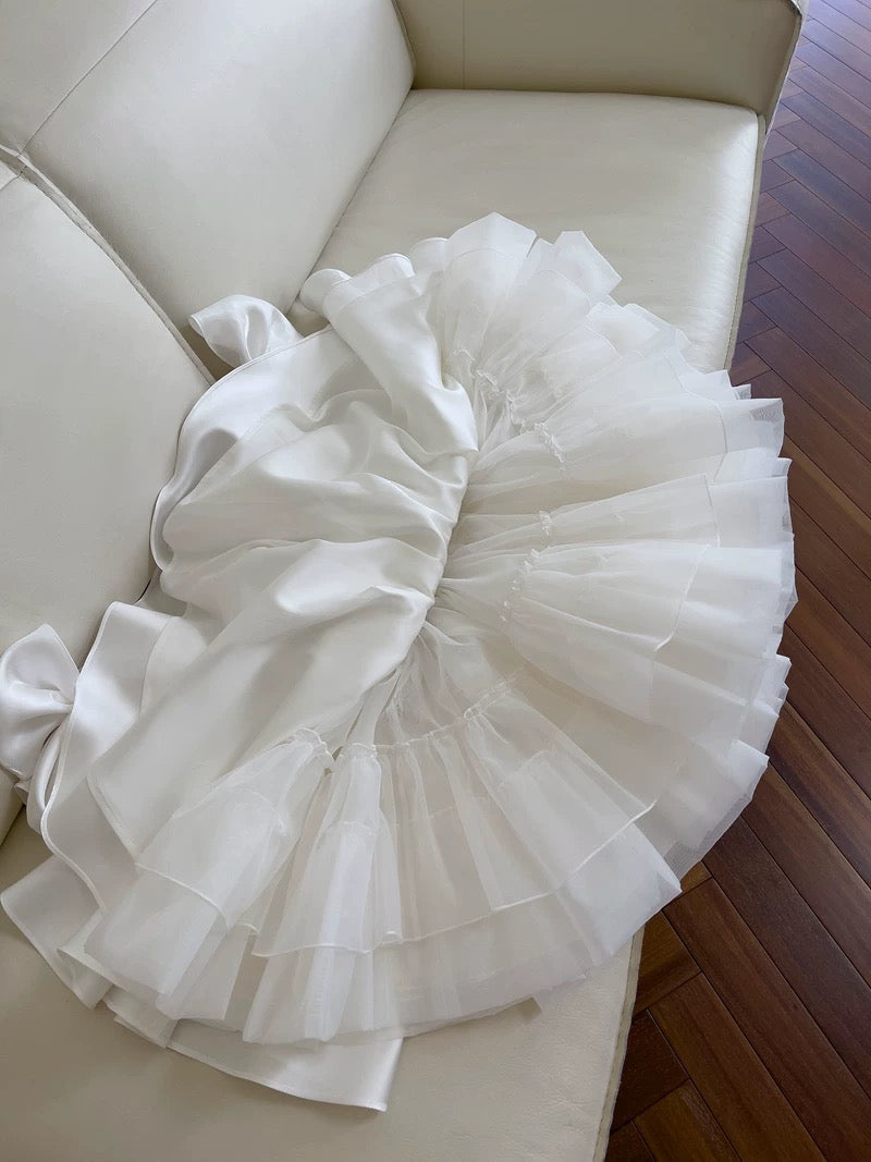 Simple Ball Gown Straps White Homecoming Dresses 18th Birthday Outfits Party Dress
