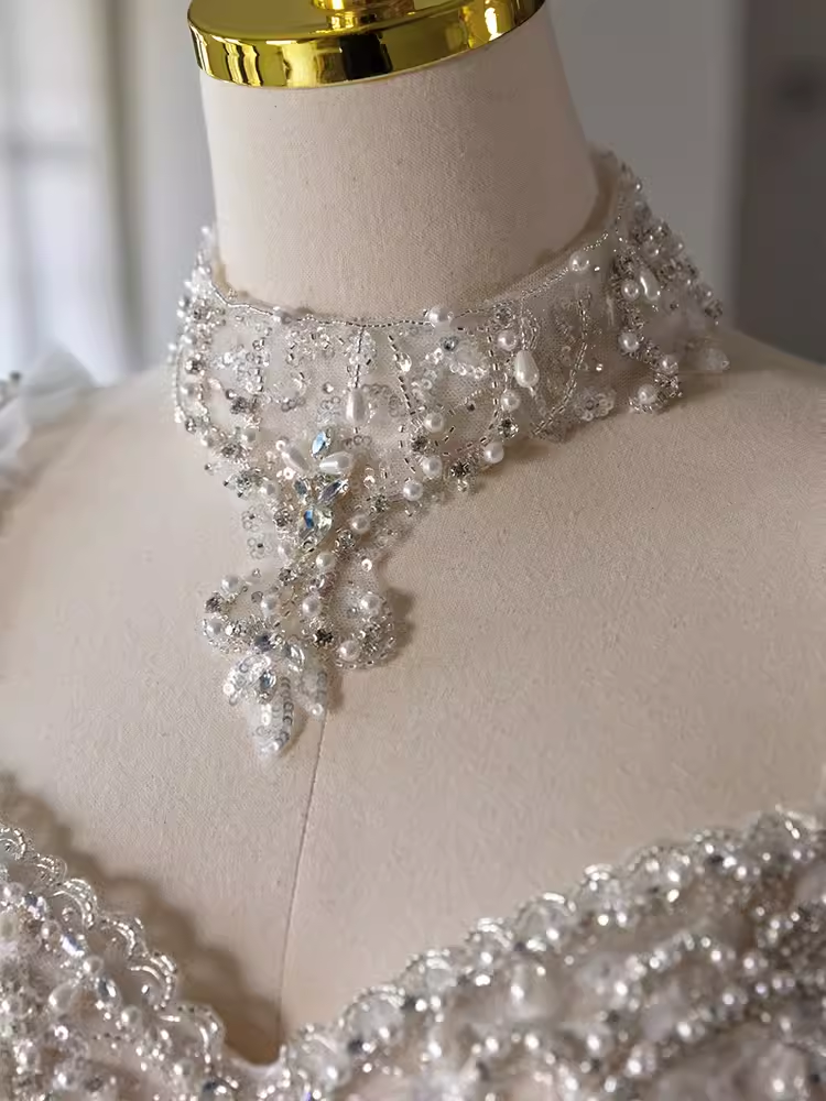 Princess Ball Gown Long Sleeves Satin Wedding Dresses