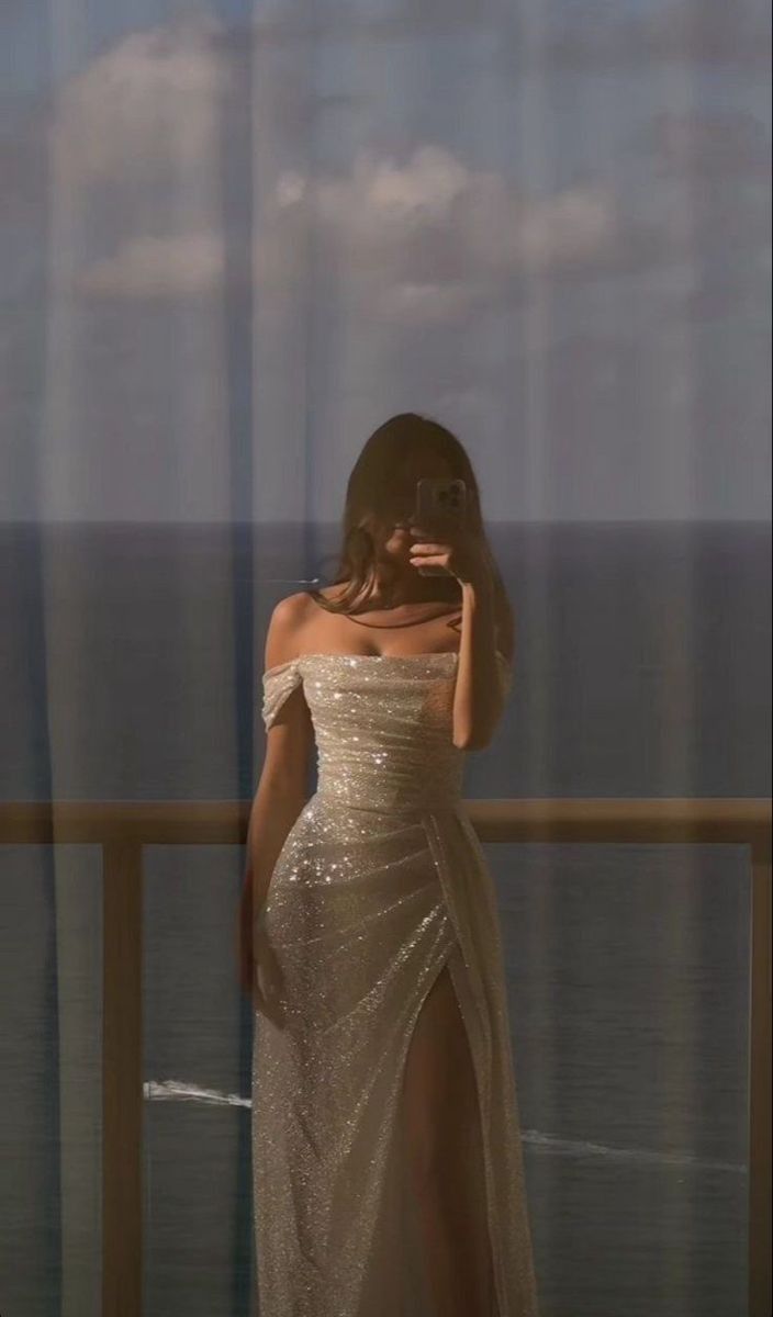 Modest Sheath Off The Shoulder Short Sleeves Long Sequin Prom Dress Evening Dresses