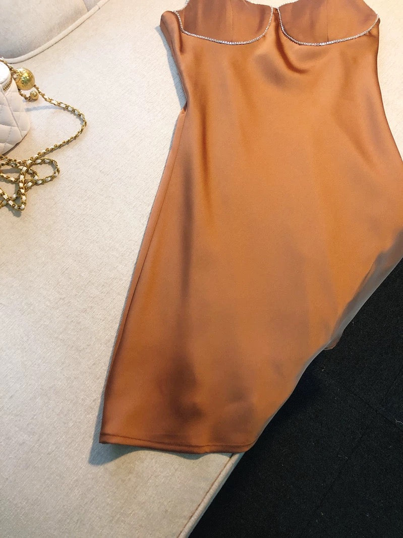 Simple A Line Straps Brown Short Homecoming Dresses 18th Birthday Outfit