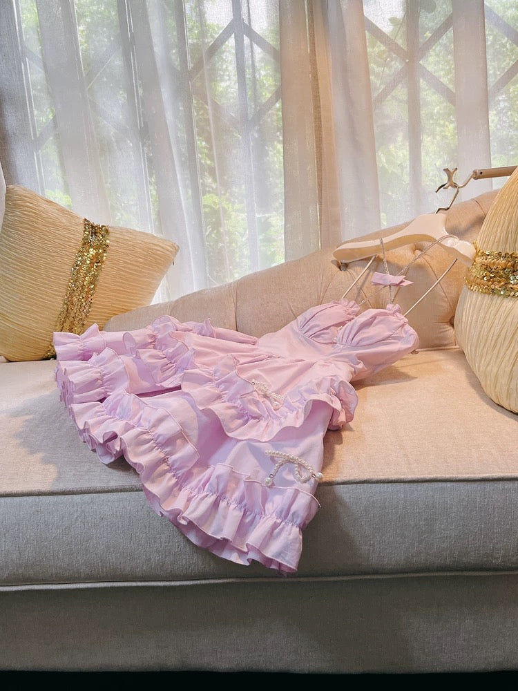 Cute Ball Gown Spaghetti Straps Pink Short Homecoming Dresses 18th Birthday Outfit