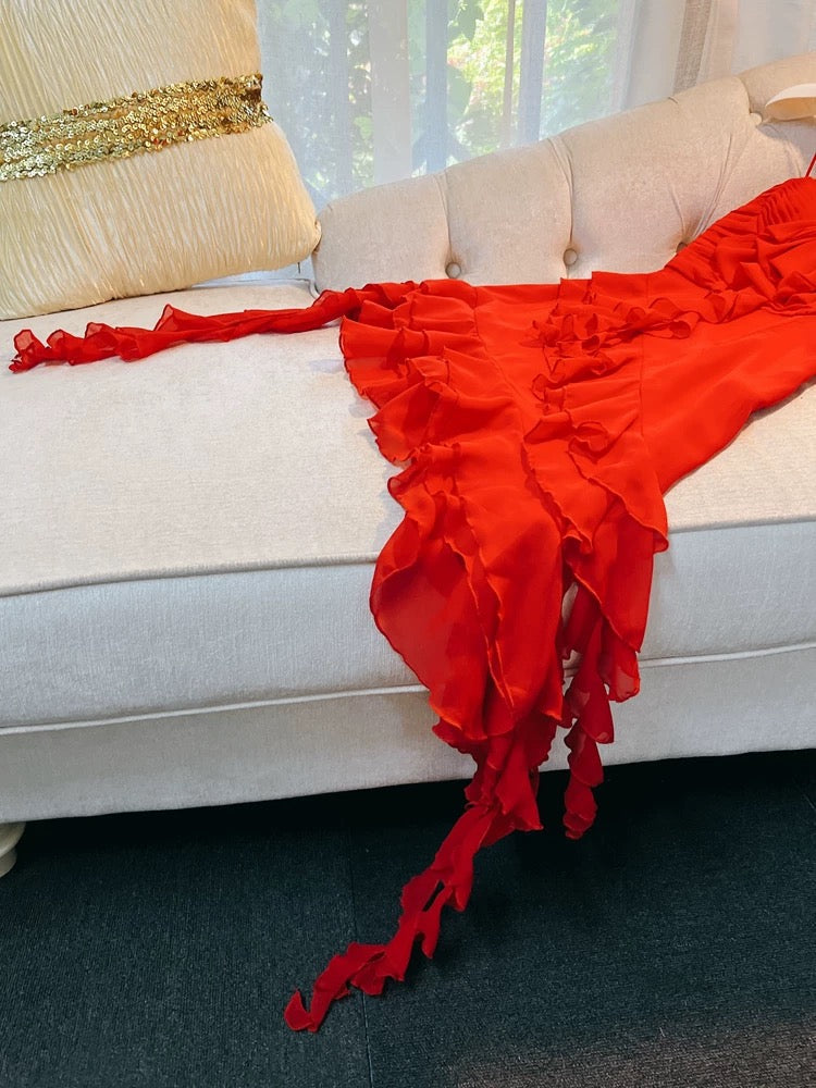 Sexy Sheath Straps Red Short Chiffon Homecoming Dresses 18th Birthday Outfit