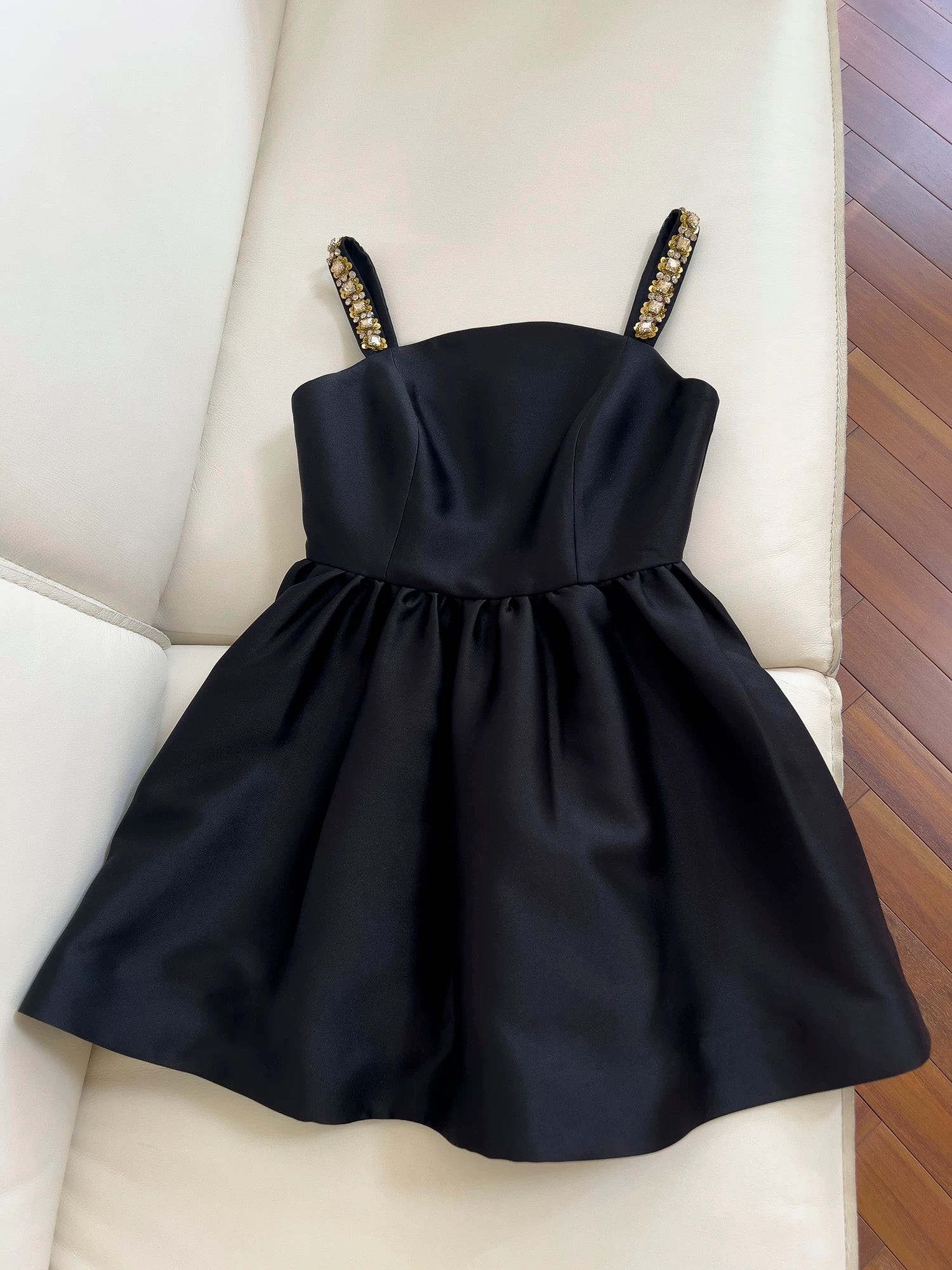 Cute A line Spaghetti Straps Black Satin Homecoming Dresses Birthday Outfits