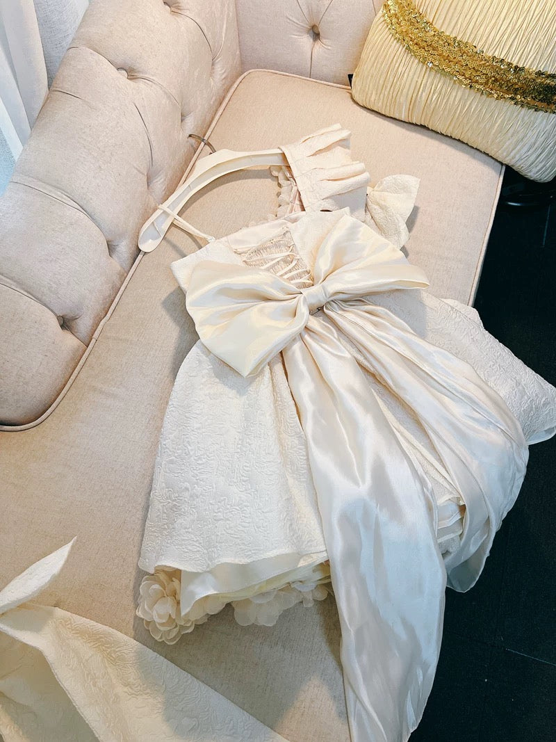 Pretty Ball Gown Straps Lace Flowers Homecoming Dresses Birthday Outfits With Bow