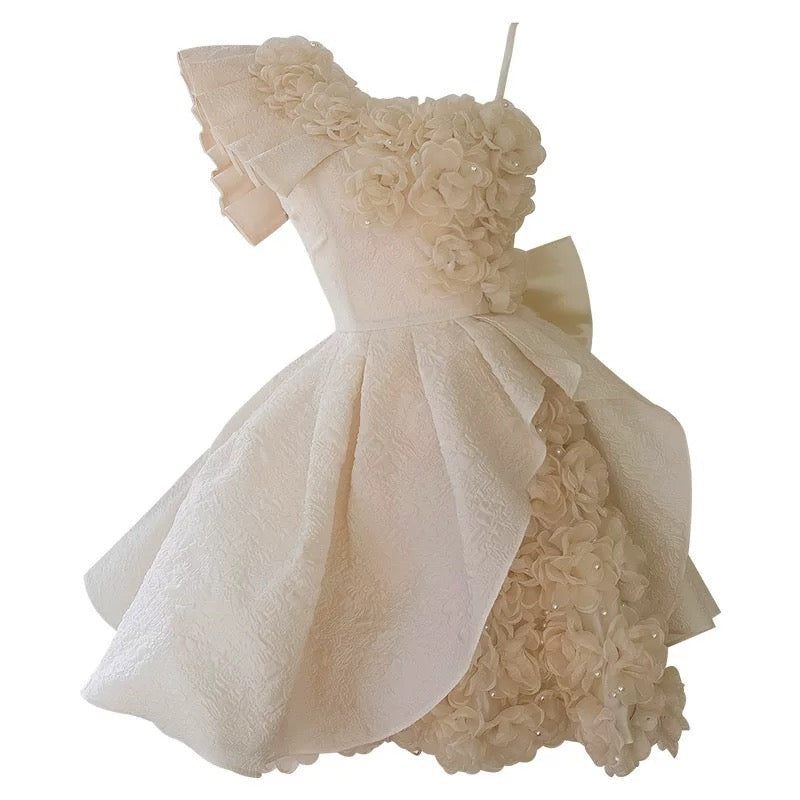 Pretty Ball Gown Straps Lace Flowers Homecoming Dresses Birthday Outfits With Bow