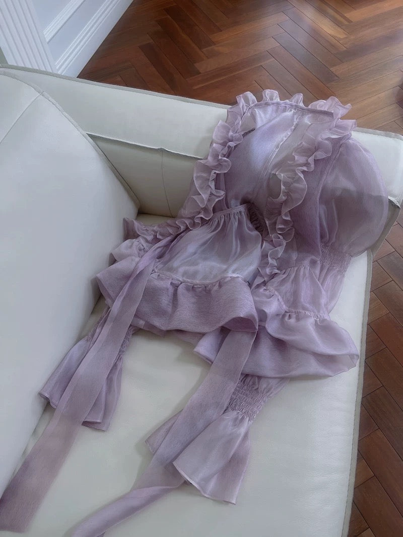 Sexy A Line Strapless Lilac Organza Short Homecoming Dresses Birthday Outfits