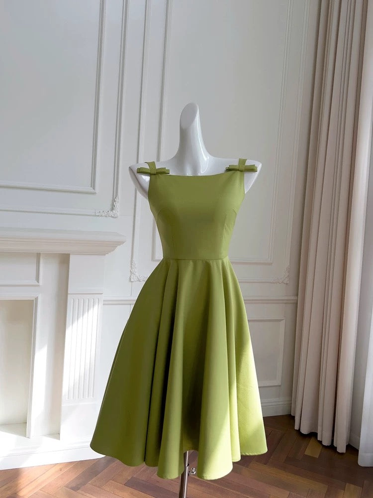 Simple A line Straps Green Short Homecoming Dresses Birthday Outfit