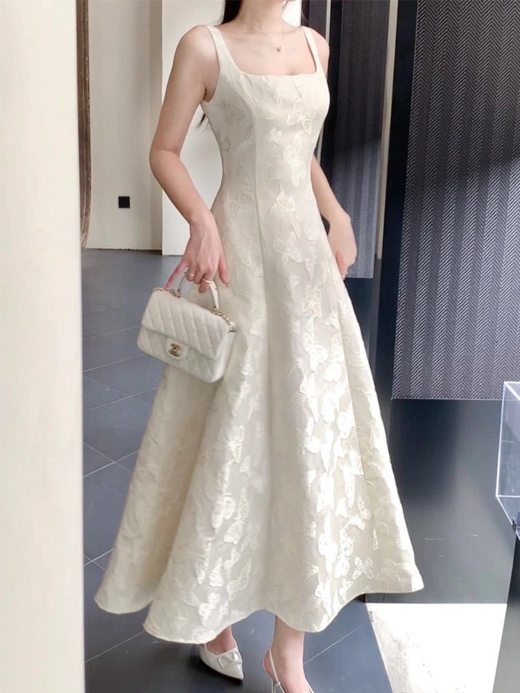 Modest A line Straps Lace Long Prom Dresses