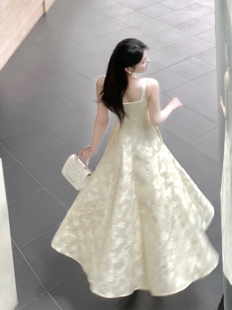 Modest A line Straps Lace Long Prom Dresses