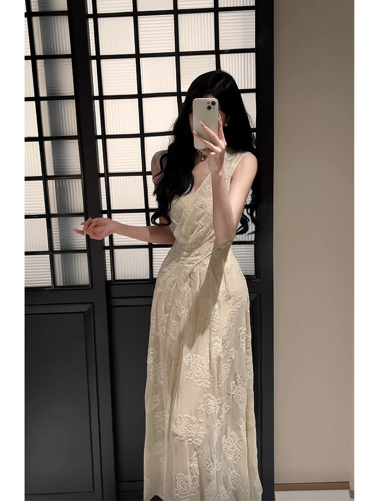 Classy A Line V Neckline Ankle Length Lace Prom Dresses Evening Dress
