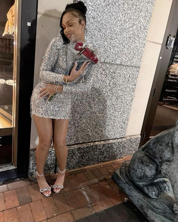 Sheath 18th Birthday Outfits Hoco Dress Silver Long Sleeves Short Homecoming Dresses