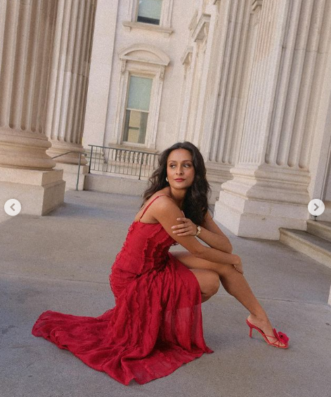 Pretty Sheath Spaghetti Straps Red Ruffles Chiffon Slit Prom Dresses