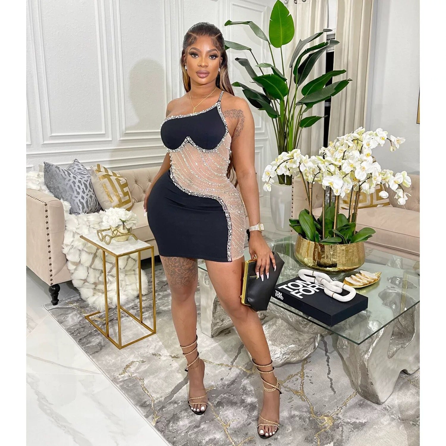 18th Birthday Outfits Sheath Homecoming Dress One Shoulder Black Short Mini Party Dress