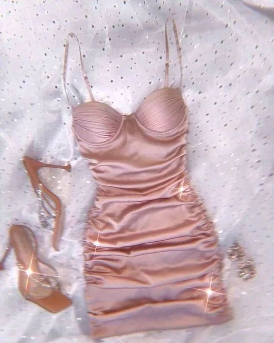 16th Birthday Sheath Pink Satin Short Homecoming Dresses Mini Party Dress