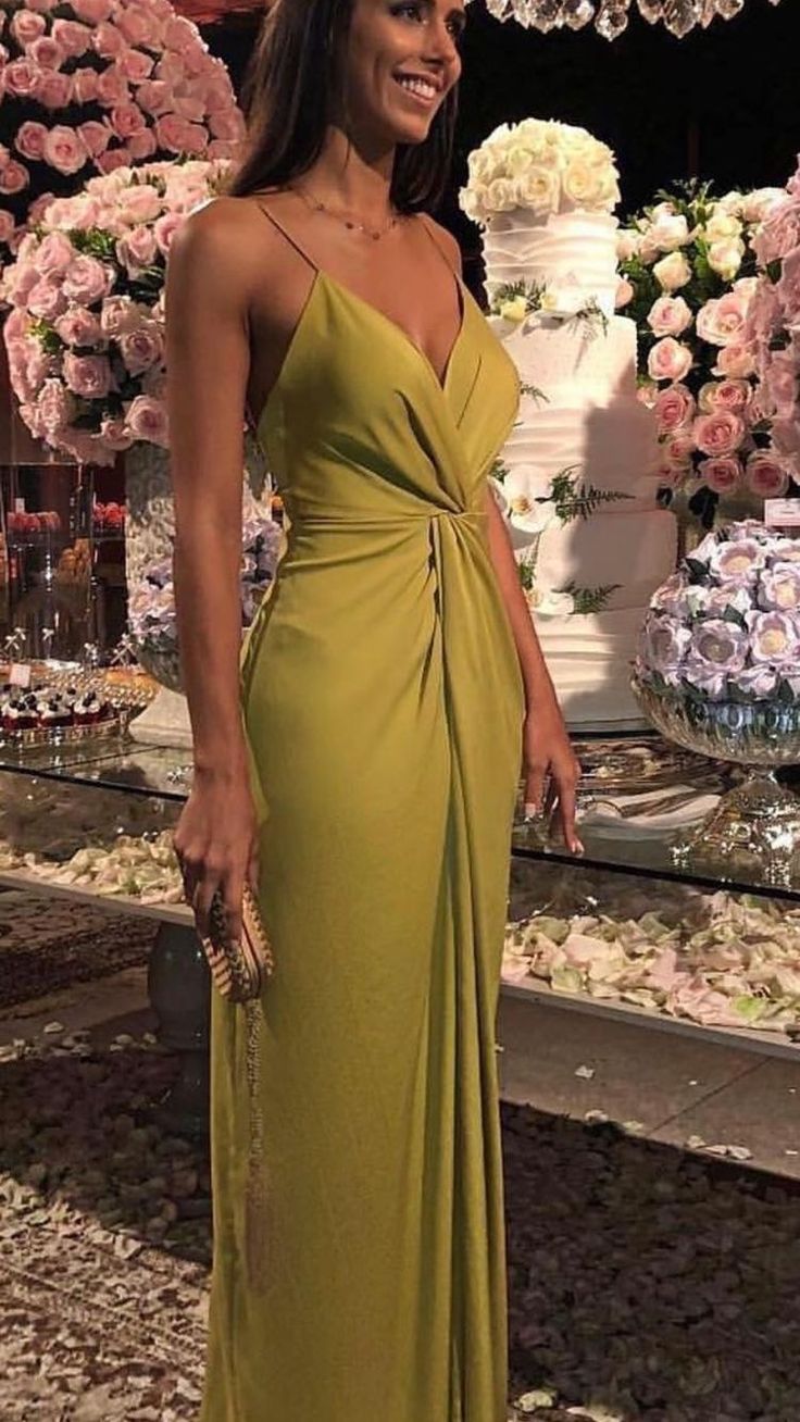 Modest Sheath Spaghetti Straps Gold Long Prom Dresses Evening Dress