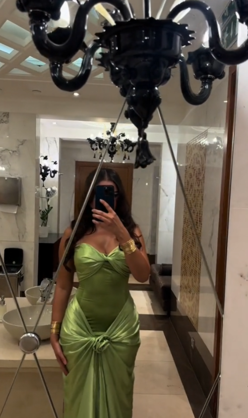 Modest Mermaid Sweetheart Sage Green Long Satin Prom Dresses Evening Dress