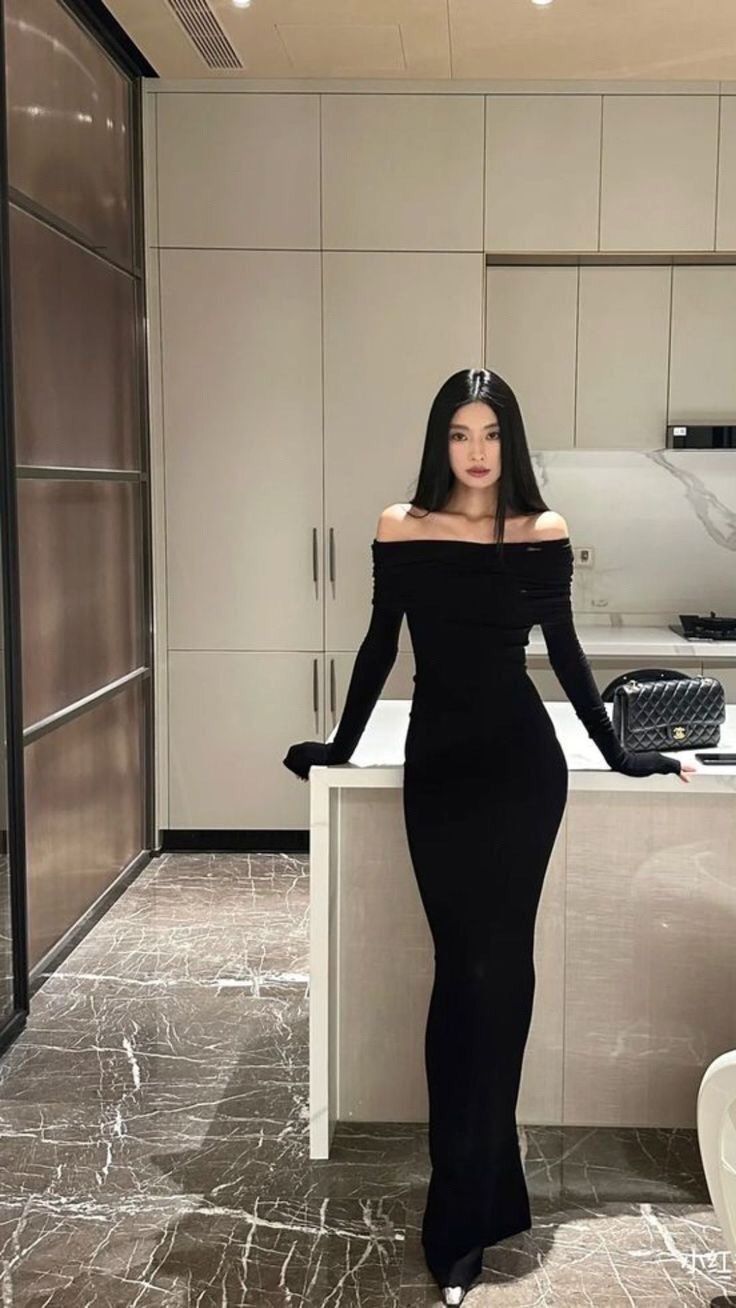 Modest Sheath Off The Shoulder Black Long Sleeves Backless Prom Dresses Long Evening Dress