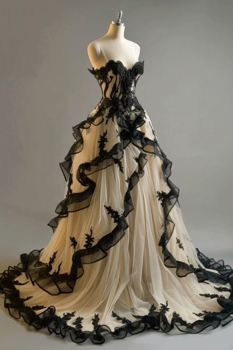 Vintage Ball Gown Sweetheart Tulle Prom Dresses Long Ruffles Evening Dress