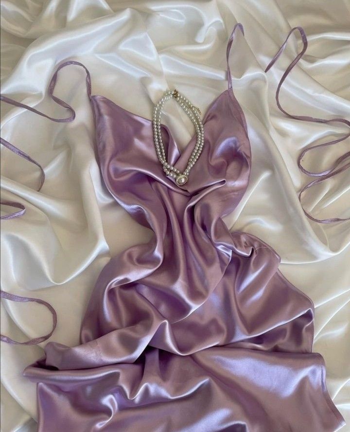 Pretty A Line Spaghetti Straps Lilac Silk Satin Prom Dresses Long Evening Dress