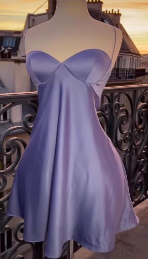 Sexy A line Halter Lilac Short Homecoming Dresses Cocktail Dress