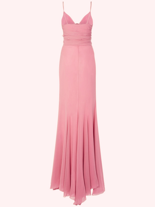 Vintage Mermaid Spaghetti Straps 90s Pink Chiffon Prom Dresses Evening Gowns