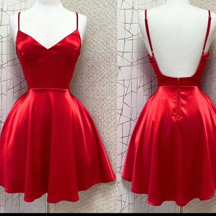 16th Birthday A Line Spaghetti Straps Red Homecoming Dresses Short Party Dress