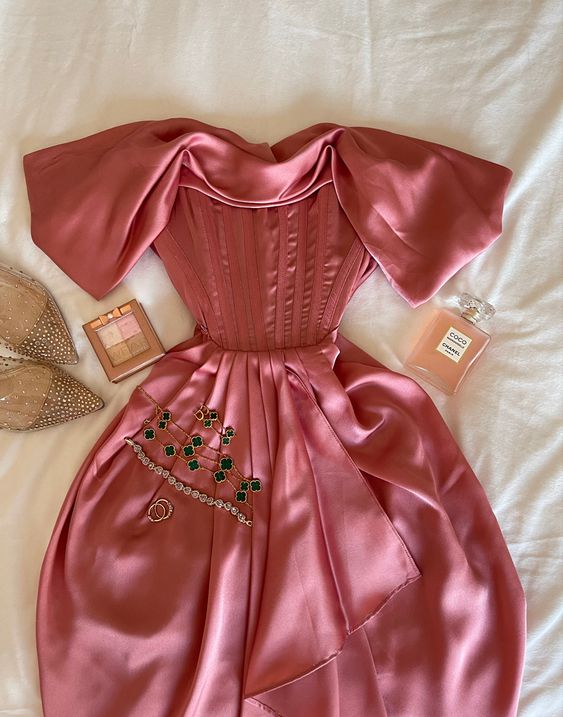 18th Birthday A Line Off The Shoulder Pink Satin Homecoming Dresses Party Dress