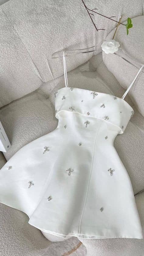 18th Birthday A Line Spaghetti Straps White Satin Homecoming Dresses Party Dress