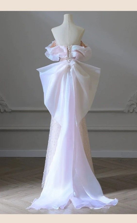 Elegant Off The Shoulder Light Pink Beaded Luxury Evening Dress Prom Dresses