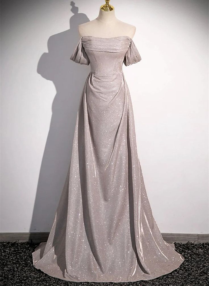 A-line Off Shoulder Sweetheart Long Evening Dress Prom Dress
