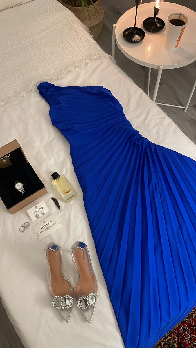 Classy Sheath One Shoulder Royal Blue Chiffon Long Party Dress Prom Dresses Evening Dress