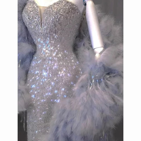 Pretty Mermaid Sweetheart Sequin Long Evening Dress Prom Dresses Birthday Outfits -1