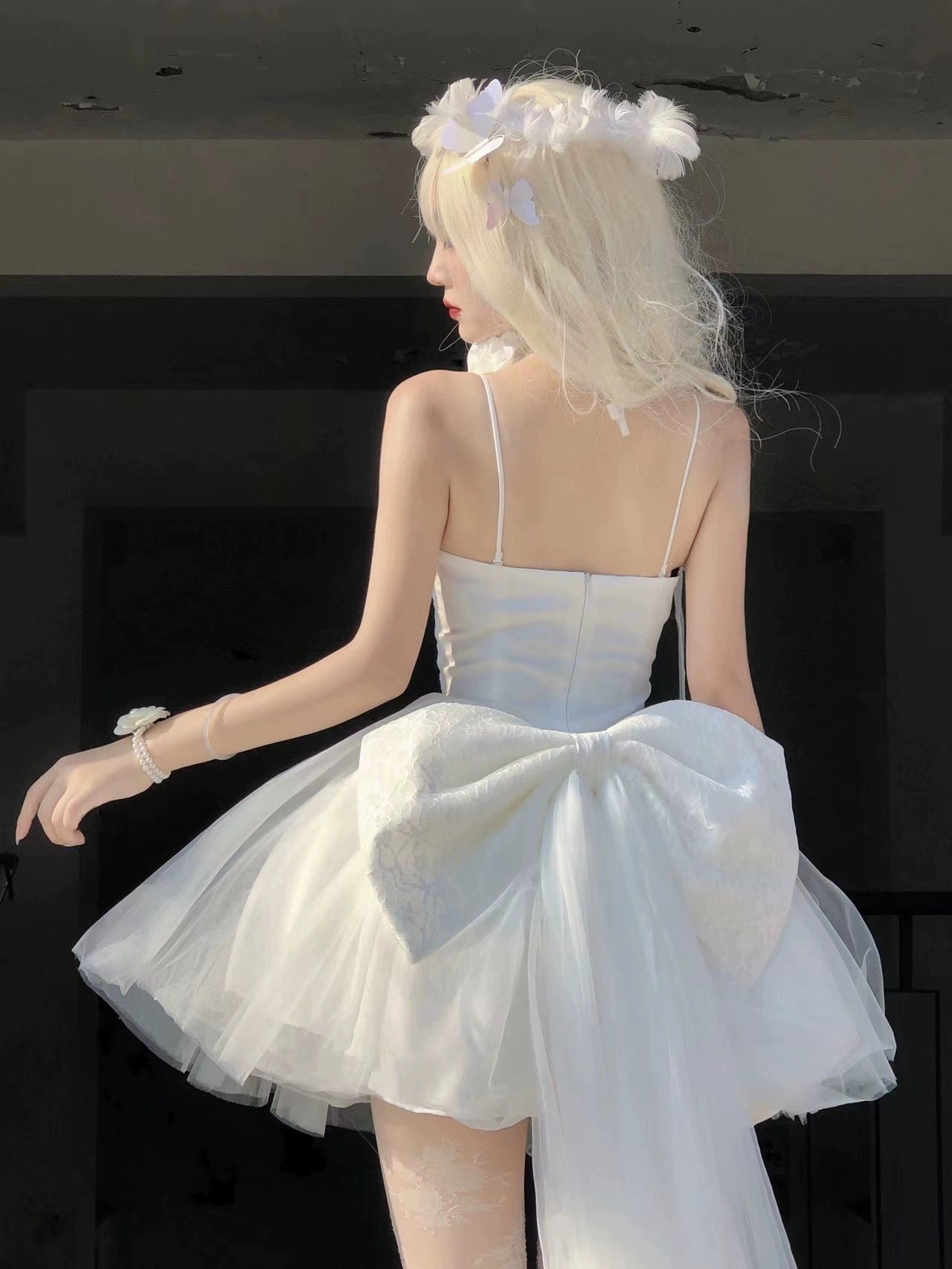 Cute A Line Spaghetti Straps Short White Homecoming Dress
