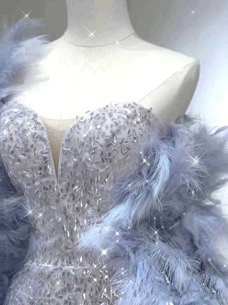 Elegant Mermaid Sweetheart Neckline Silver Sequin Evening Dress Long Prom Dresses
