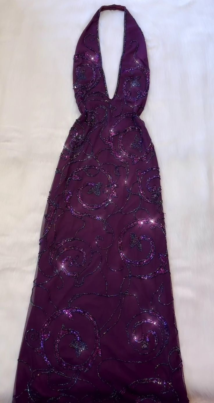 Pretty A Line Halter Sleeveless Grape Beads Long Prom Dress Evening Dresses