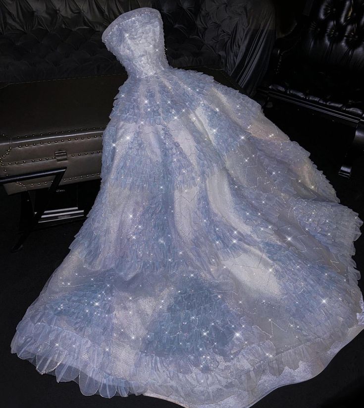 Fairytale A Line Strapless Light Sky Blue Tulle Sleeveless Prom Dress Evening Dresses