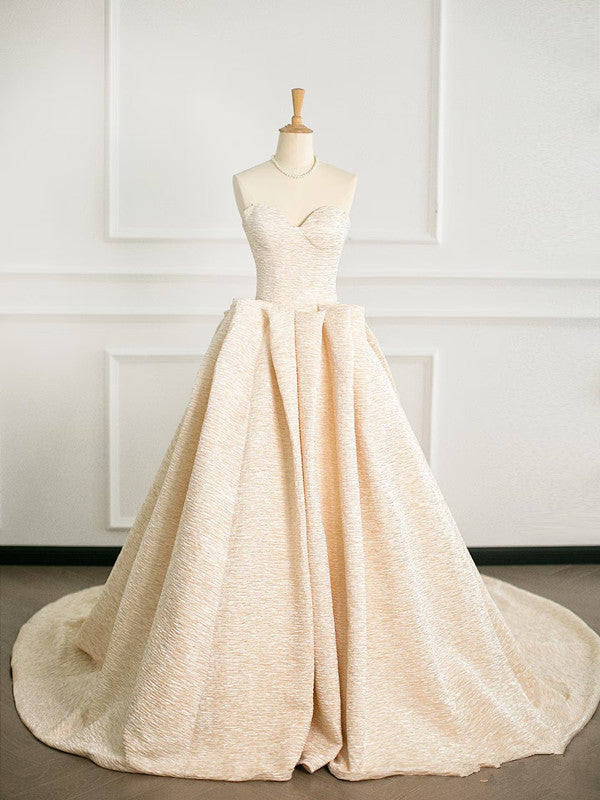 Pretty Ball Gown Sweetheart Satin Long Prom Dresses Party Gown Evening Dress