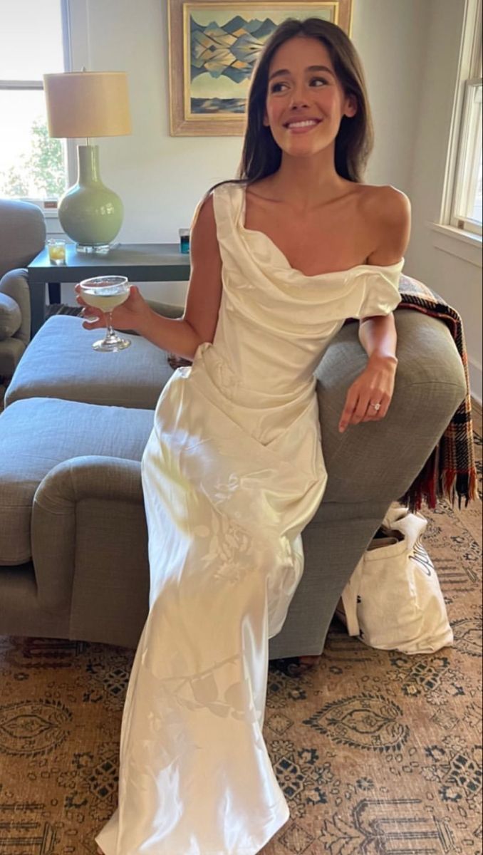 Pretty Sheath Off The Shoulder White Satin Long Prom Dresses Party Evening Dress