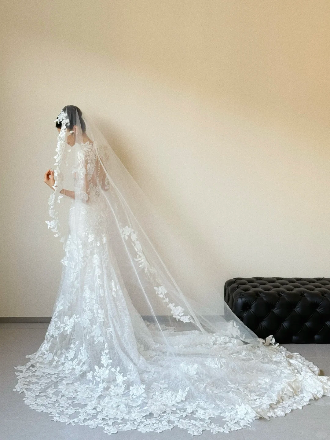 Dreamy White Mermaid Tulle Lace Applique With Veil Long Wedding Dresses