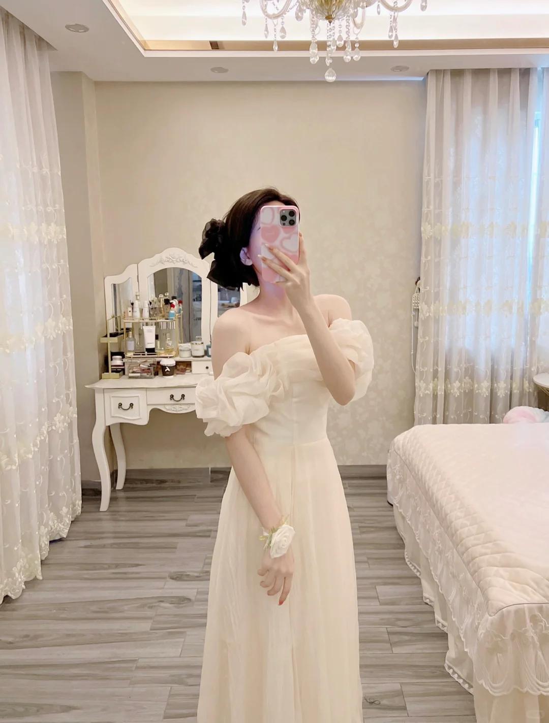 Elegant A Line Off The Shoulder Ivory Chiffon Long Bridesmaid Dress