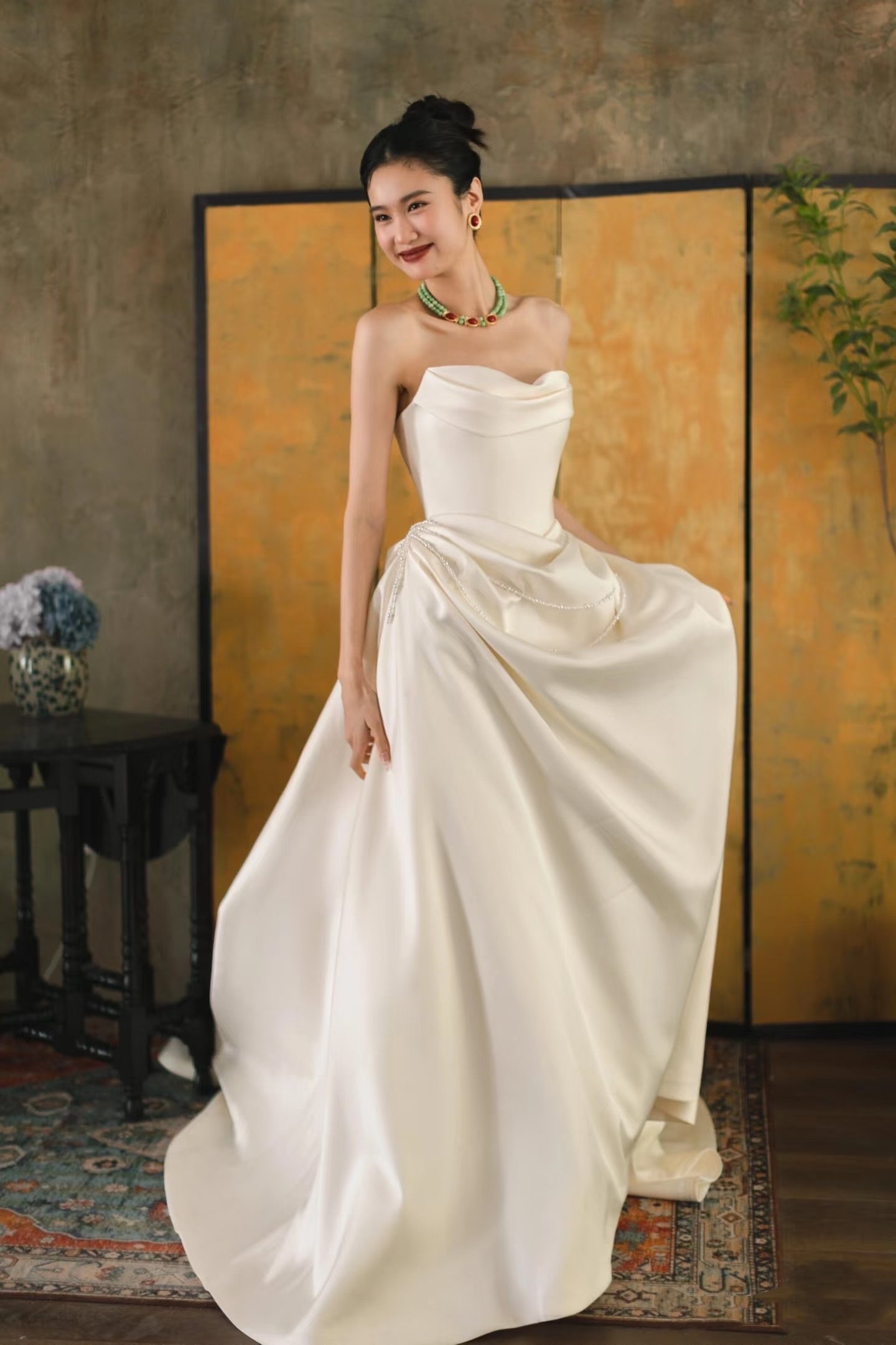Unique Mermaid Off The Shoulder Ivory Long Wedding Dresses With Short Sleeves Brides Dress