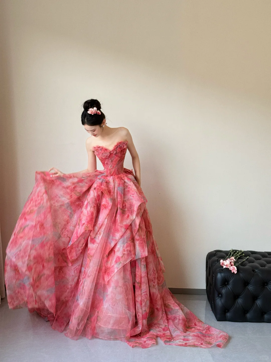 Summer Unique A Line Strapless Chiffon Long Prom Dresses