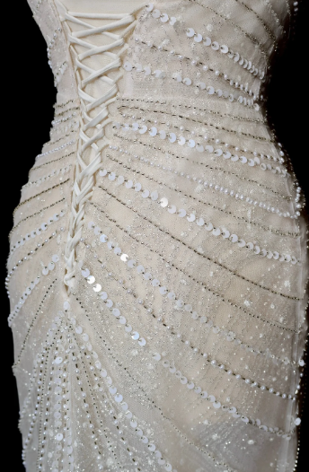 Dreamy Mermaid Strapless Tulle Beaded Long Wedding Dresses