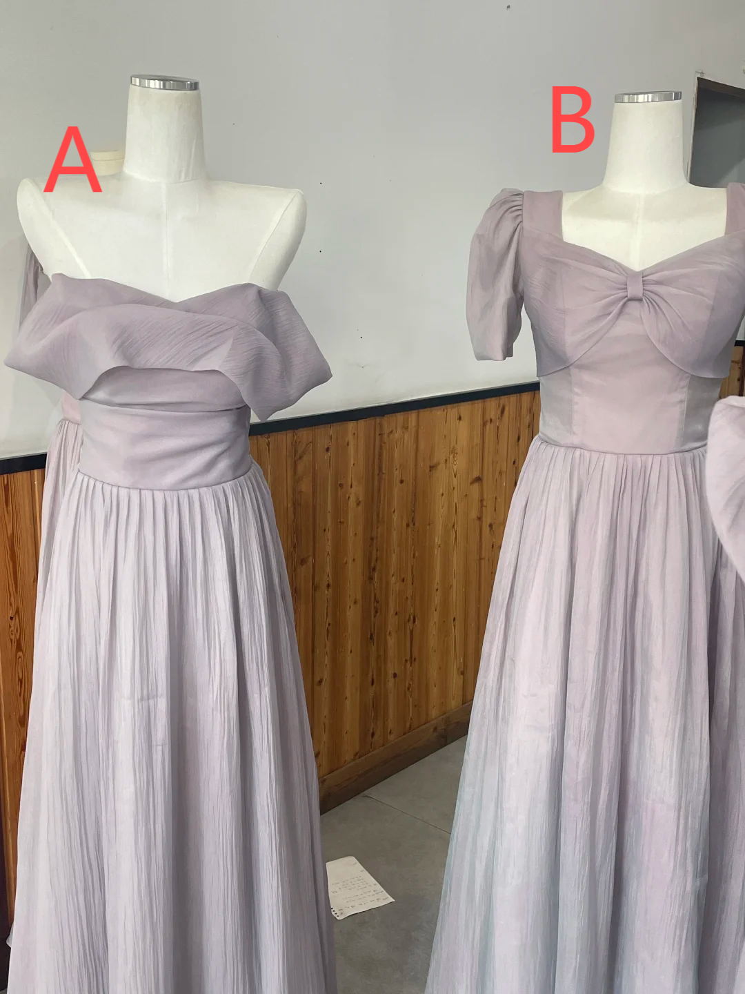 Unique A Line Lilac Chiffon Long Bridesmaid Dress