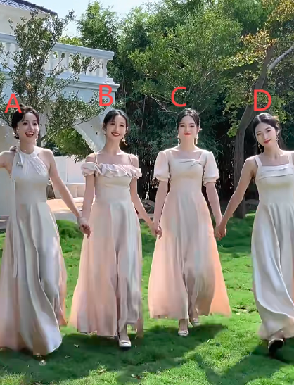Elegant A Line Satin Long Bridesmaid Dress